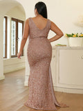 Women Party Dress Sequined Temperament Host Banquet Evening Dress (Ss0416)