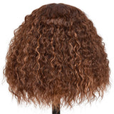 Women's Wigs Bangs Tight Curly Lace Part Wig