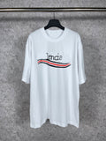 Men T-shirts Paris Graffiti + Rotten Short Sleeve T-Shirt Loose Casual