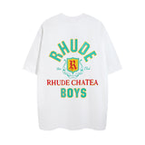 Rhude T Shirt Micro Label Letter Coconut Pattern Short Sleeve T-Shirt