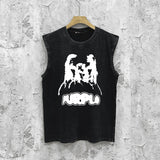 Purple Brand Distressed Tank T Shirts Distressed Sleeveless T-shirt Vest