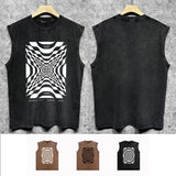 Purple Brand Distressed Tank T Shirts Distressed Sleeveless T-shirt Vest