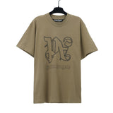 Palm Angels T Shirts Embroidered Letter Logo Short Sleeve T-Shirt