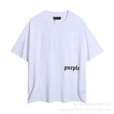 Purple Brand T ShirtsPurple Micro Label Letter Pattern Printed Short Sleeve T-Shirt