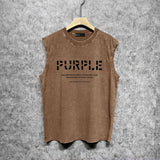 Purple Brand Distressed Tank T Shirts Distressed Sleeveless T-shirt Vest