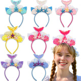 Themed Party Supplies Mermaid Sequin Headband – Ocean Theme Kids Party Costume with Fish Tail, Starfish & Shell