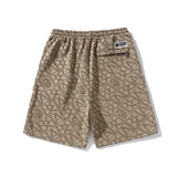 Shark Print Bape Shorts Ape Embroidery Label Casual Shorts Medium Pants Five-point Pants