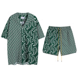 Rhude T Shirt Family Totem Casual Short Sleeve Shirt, Shorts