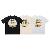 Rhude T Shirt Sunset Coconut Alphabet Print Short Sleeve T-Shirt