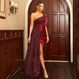 Women Party Dress Sequined Split Sexy Evening Gown (Ss0416)