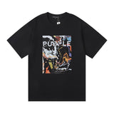 Purple Brand T Shirts Purple Micro Label Letter Pattern Printed Short Sleeve T-Shirt