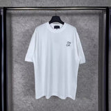 Men T-shirts Spring and Summer Paris Front and Back Graffiti Short Sleeve T-Shirt Loose Casual