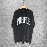 Purple Brand Distressed T Shirts Short Sleeve
