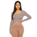 Women Tops Fashion Breathable Long Sleeves Top (ZJ0415)