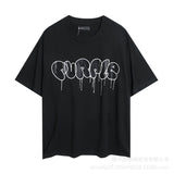 Purple Brand T ShirtsPurple Micro Label Letter Pattern Printed Short Sleeve T-Shirt