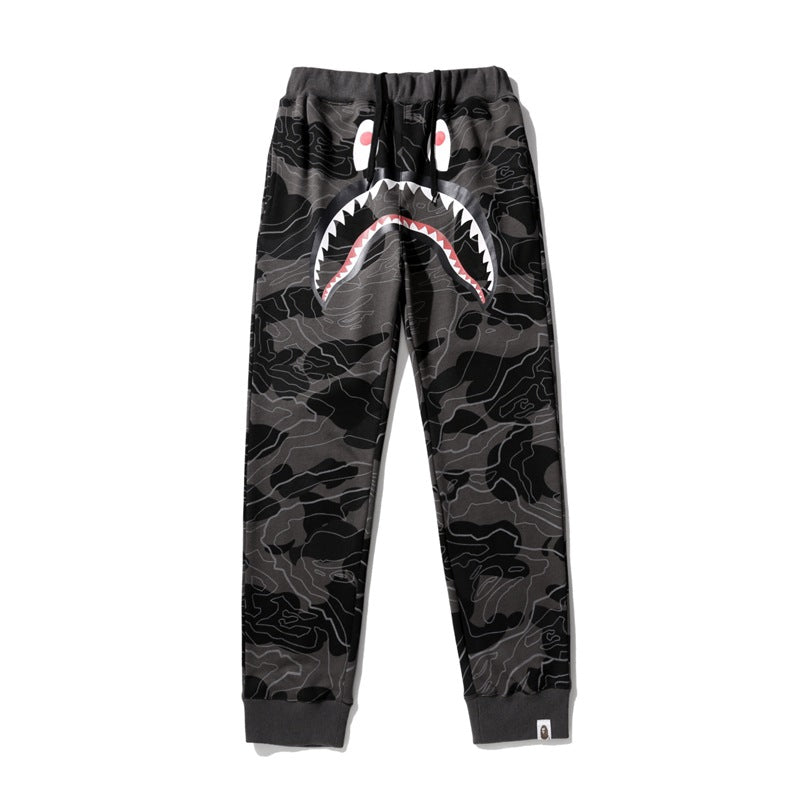 Bathing Ape Pants Camouflage Shark Casual Pants