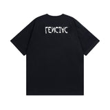 Mens T-shirts Summer Paris Mirror Short Sleeve Crew Neck T-Shirt Loose