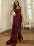 Women Party Dress One Shoulder Sexy Prom Evening Dress (Ss0416)