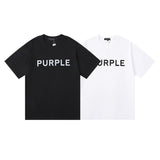 Purple Brand T Shirts Purple Micro Label Letter Pattern Printed Short Sleeve T-Shirt