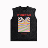 Purple Brand Distressed Tank T Shirts Distressed Sleeveless T-shirt Vest