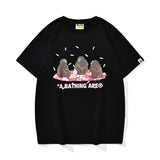 Bathing Ape T Shirt Summer Cherry Blossom Limited Ape Man Letter Print Short Sleeve T-Shirt