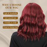 Women'S Wigs  Straight Bang Water Wave Short Curly Synthetic Wig