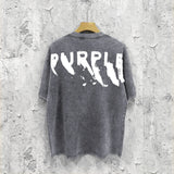 Purple Brand Distressed T Shirts Short Sleeve