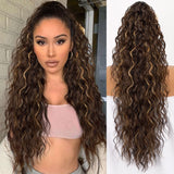 Women's Wigs High Temperature Silk Water Ripple Long Curly Hair Ponytail Hair Extensions Ponytail