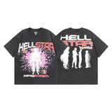 Hellstar T Shirt Washing Water Black Series Printed Short Sleeve T-Shirt