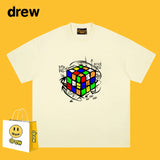 Drew T Shirts Short Sleeve Cube Graffiti Printing