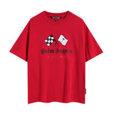 Palm Angels T Shirts Racing Flag Letter Print Short Sleeve T-Shirt