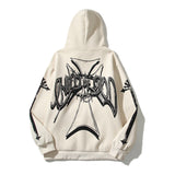 Vertabrae Hoodie Fall/Winter Vertabrae Cross Roads Hoodie Skull Loose Hooded Sweater