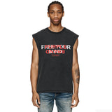Purple Brand Distressed Tank T Shirts Distressed Sleeveless T-shirt Vest