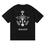Rhude T Shirt Micro Standard Island Coconut Tree Print Short Sleeve T-Shirt