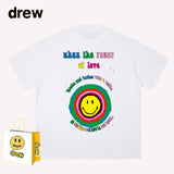 Drew T Shirts T-shirt Smiley Graffiti Printing Short Sleeve
