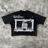 Street Unisex T-shirt Hip Hop Punk Vintage Short Sleeve