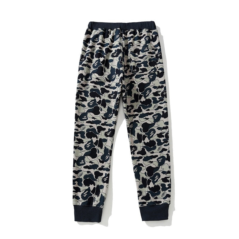 Bathing Ape Pants Autumn Camouflage Shark Tether Tie Casual Pants Sweatpants