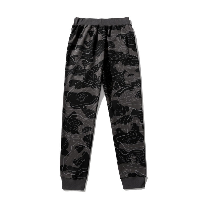 Bathing Ape Pants Camouflage Shark Casual Pants