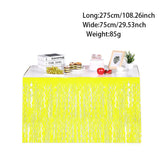 Themed Party Supplies Neon Theme Party Decoration Set – Fluorescent Fringe Curtains, Colorful Banners & Table Skirts