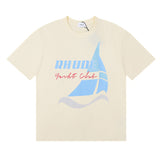 Rhude T Shirt Micro Label Yacht Club Print Short Sleeve T-Shirt