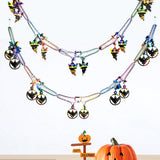 Halloween flag hanging ornaments Halloween Colorful Hanging Garland – Ghosts, Pumpkins & Honeycomb Flags