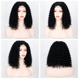 Women's Wigs Lace Front Middle Part Afro Curly Wig