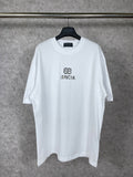 Men T-shirts Paris LOOK washed old short-sleeved T-shirts loose