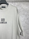 Men T-shirts Paris LOOK washed old short-sleeved T-shirts loose