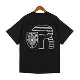 Rhude T Shirt Micro Label Letter Logo Line Pattern Short Sleeve T-Shirt Loose