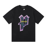 Purple Brand T Shirts Purple Micro Label Letter Pattern Printed Short Sleeve T-Shirt