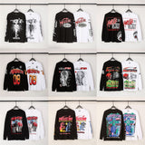 Hellstar long-sleeve T-shirt graffiti portrait print loose version casual long sleeve