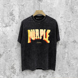 Purple Brand Distressed T Shirts Short Sleeve