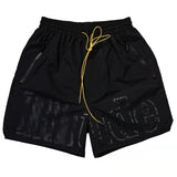 Rhude Shorts3M Reflective Letter Print Tether Elastic Casual Beach Shorts