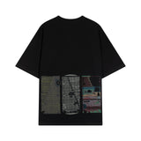 C.e t shirts abstract painting printingloose round neck pullover short sleeves